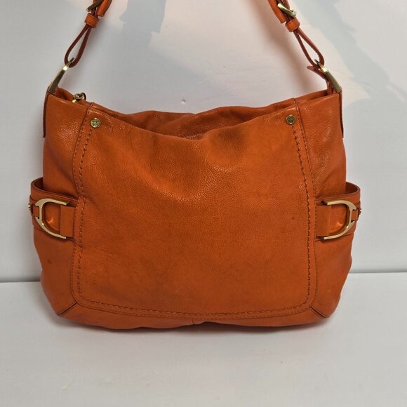 Cole Haan Orange Leather Handbag with Tassel - Picture 1 of 12